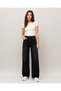 Women's High Waist Wide Leg Lightweight Chemical Washed Black Jeans - 2