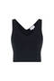 High Rip Waist Black Crop Knitwear Top - 6