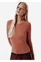 Fine Knit V-Neck Brown Rip Knitwear - 4