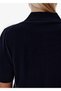 Fine Knit Mine Button Navy Blue Polo Knitwear Top - 4