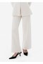 High Waist Wide Leg Beige Knitwear Trousers - 2