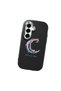 Samsung Galaxy S25 Plus Compatible Shock-Absorbing Camera Protected Black Silicone Case Moon and Star Pattern - 3