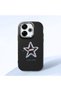 Redmi 13/13X Compatible Shock-Absorbing Camera Protected Black Silicone Case Star Pattern