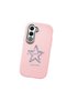 Oppo A5 4G/5G Compatible Shock Absorbing Camera Protected Pink Silicone Case Star Pattern - 3