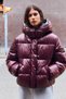 Oversize kapüşonlu şişme ceket