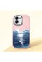 Pink Silicone Case for Oppo A6 Pro 4G/5G Compatible with Shock Absorbing Camera Protection the Moon Rising from the Sea