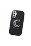 Samsung Galaxy M34 Compatible Shock-Absorbing Camera Protected Black Silicone Case Moon and Star Pattern - 3
