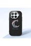 Mi 15t Pro Compatible Shock-Absorbing Camera Protected Black Silicone Case Moon and Star Pattern
