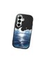 Samsung Galaxy S25 Plus Compatible Shock-Absorbing Camera Protected Black Silicone Case Moon Rising from the Sea - 3