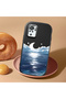 Redmi Note 10 4G/Note 10S Compatible Shock-Absorbing Black Silicone Case with Camera Protection the Moon Rising from the Sea - 3