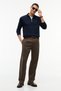 L/S Liquid Cotton Zip Reg Men's Polo Collar T-Shirt Blue - 3