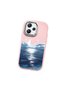 Redmi 12 4G/5G Compatible Shock-Absorbent Camera Protected Pink Silicone Case the Moon Rising from the Sea - 4