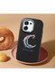 Oppo F31 Compatible Shock-Absorbing Camera Protected Black Silicone Case Moon and Star Pattern - 2