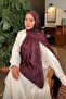 Chain Pattern Ayrobin Floral Jacquard Shawl Plum
