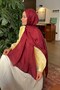 Qq Pattern Ayrobin Floral Jacquard Shawl Burgundy - 4