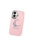 Pink Silicone Case Compatible with Tecno Spark Go 2 (Km4) Shock Absorbing Camera Protection Moon and Stars Pattern - 3