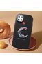 Realme C25/C25S Compatible Shock-Absorbing Camera Protected Black Silicone Case Moon and Star Pattern - 2