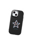 iPhone 15 Compatible Shock-Absorbing Black Silicone Case with Camera Protection Star Pattern - 4