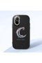 Realme C67 4g Compatible Shock-Absorbing Camera Protected Black Silicone Case Moon and Star Pattern