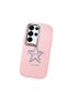 Samsung Galaxy S25 Ultra Compatible Shock-Absorbing Camera Protected Pink Silicone Case Star Pattern - 3