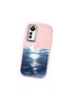 Mi 12 Lite Compatible Shock-Absorbing Camera Protected Pink Silicone Case the Moon Rising from the Sea - 3