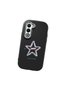 Oppo A5 4G/5G Compatible Shock-Absorbing Camera Protected Black Silicone Case Star Pattern - 3
