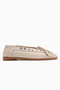 Romy Genuine Leather Beige Lace-Up Women's Ballerinas - 2