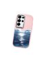 Pink Silicone Case Compatible with Samsung Galaxy S25 Ultra, Shock-Absorbing Camera Protection, Moon Rising from the Sea - 3