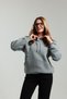 16 Threaded Hooded Women's Black Sweatshirt with Double Side Pockets - 2