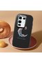 Infinix Note 50/Note 50 Pro Compatible Shock-Absorbing Camera Protected Black Silicone Case Moon and Star Pattern - 2