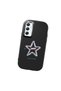 Samsung Galaxy A34 Compatible Shock-Absorbing Black Silicone Case with Camera Protection Star Pattern - 3