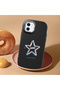 iPhone 12 Mini Compatible Shock-Absorbing Black Silicone Case with Camera Protection Star Pattern - 2