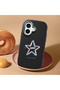 iPhone 16 Compatible Shock-Absorbing Black Silicone Case with Camera Protection Star Pattern - 2