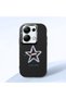 Poco M6 Pro 4g Compatible Shock-Absorbing Camera Protected Black Silicone Case Star Pattern