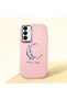 Pink Silicone Case Compatible with Samsung Galaxy A15 4G/5G Shock Absorbing Camera Protection Moon and Star Pattern