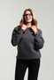 Women's Regular Fit Winter Crew Neck Dark Smoked Sweatshirt