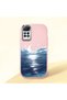 Redmi Note 12 Pro 4g Compatible Shock-Absorbing Camera Protected Pink Silicone Case the Moon Rising from the Sea
