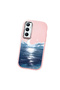 Realme C65 4g Compatible Shock-Absorbing Camera Protected Pink Silicone Case the Moon Rising from the Sea - 3