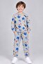 Gray Pajama Set for Boys with Sonic Text and Character Print