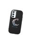Samsung Galaxy A54 Compatible Shock-Absorbing Camera Protected Black Silicone Case Moon and Star Pattern - 3