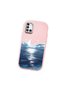 Samsung Galaxy A31 Compatible Shock-Absorbing Camera Protected Pink Silicone Case the Moon Rising from the Sea - 3