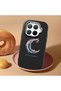Mi 15t Pro Compatible Shock-Absorbing Camera Protected Black Silicone Case Moon and Star Pattern - 2
