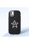 Samsung Galaxy A21S Compatible Shock-Absorbing Black Silicone Case with Camera Protection Star Pattern