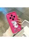 Vivo X300 Compatible Pink Red Silicone Strawberry Kitty Pattern Case Shockproof Camera Protection - 4