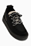 Reni Black Suede Mesh Detailed Thick Sole Women's Casual Shoes