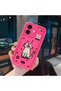 iPhone 16 Plus Compatible Pink Red Silicone Dotted Cat Pattern Case Shockproof Camera Protection - 3
