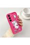 For Realme C75 4g Compatible Pink Red Silicone Strawberry Kitty Pattern Case Shockproof Camera Protection - 2