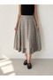 Hazel Plaid Layered Asymmetrical Midi Skirt Women's Mink - 4