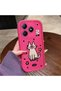 For Realme C63 4G/C61 Compatible Pink Red Silicone Dotted Cat Pattern Case Shockproof Camera Protection