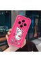 Vivo X300 Compatible Pink Red Silicone Strawberry Kitty Pattern Case Shockproof Camera Protection - 3